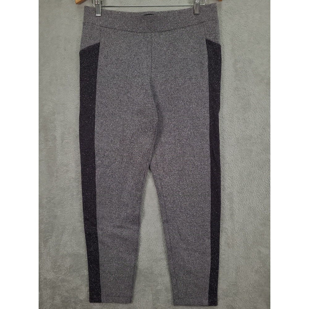 Eileen Fisher Womens Med‎ Gray Knit Leggings Pants Organic Cotton Speckle Tweed